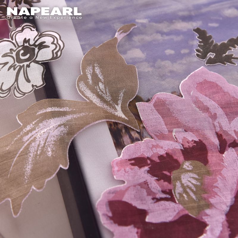 1PC NAPEARL Short Window Sheer Curtain Kitchen Fashion Decorative Curtains Floral Print Tulle For Home Decor