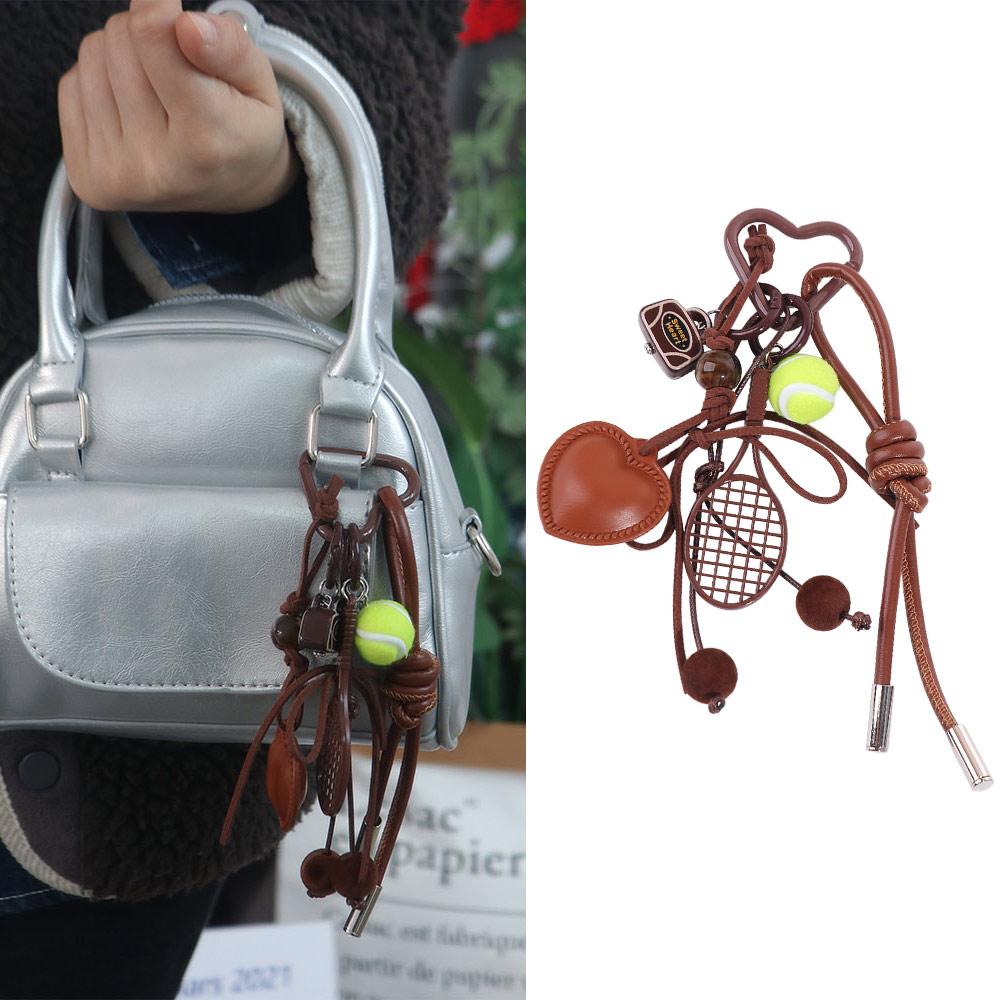 Ins Style Tennis Keychain Backpack Decor Korean Charm Rope Keyring Women Girl
