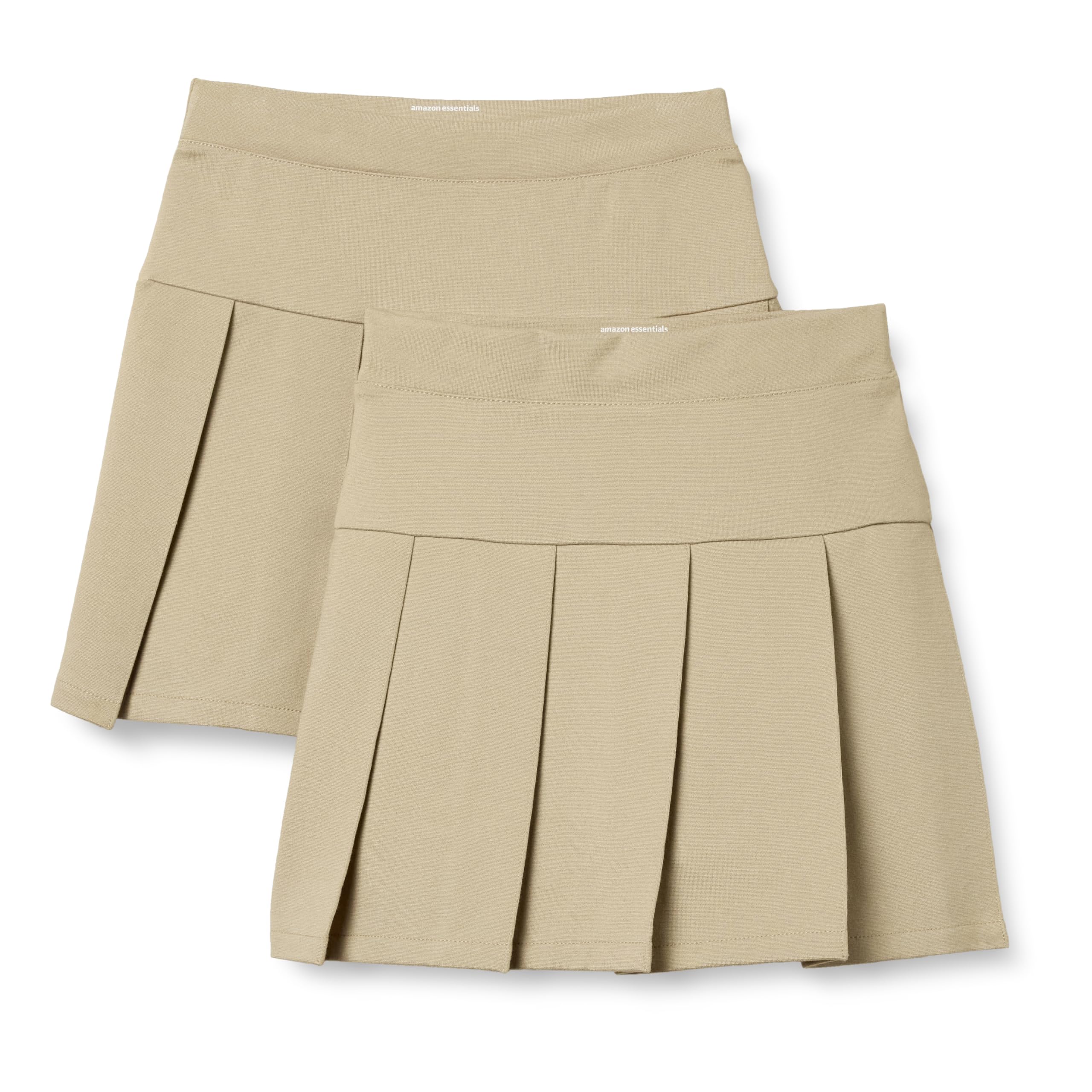 Amazon Essentials Юбка-плиссе из 2 предметов с внутренними шортами, для девочек, цвет Хаки-Загар, Размеры 145-150