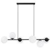 Siena Black Hanging Lamp 6-Bulb White Lampshade E14