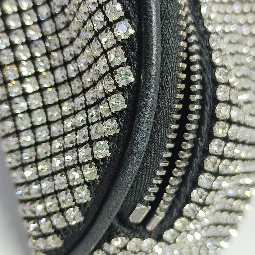 [Pre-Owned] Attica Series Adjustable Rhinestone Chain Internal Leather Logo Decoration Cowhide And Sheepskin Mini Shoulder Crossbo - Very Good #GCYV54