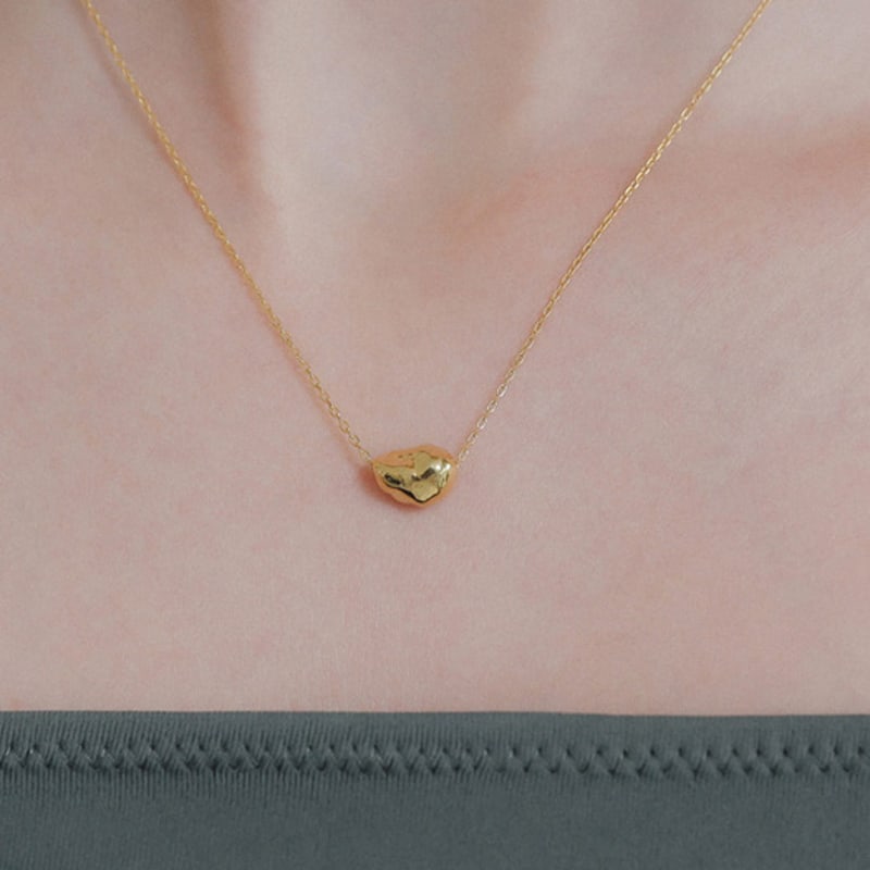 

J.Lauren Stone Pendant Silver Chain Necklace N01154 gold