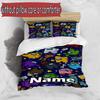 3pcs Duvet Cover Set (1*Duvet Cover + 2*Pillowcase, Without Core), Custom Name Among Us Pattern Bedding Set, Home Bedroom Decor Gift