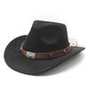 Suede Men'S And Women'S Woolen Denim Jazz Felt Hat, Crimped Top Hat, Tibetan Sunshade And Sun Protection Hat