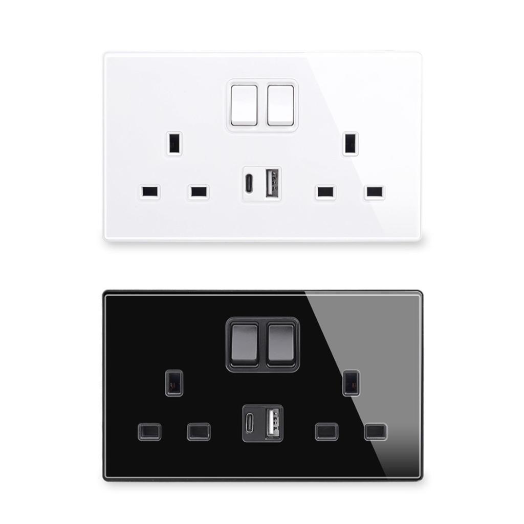 Se 2 nabíjecími porty USB Dual Switch Socket 13 Amp 20W Rychlé nabíjení