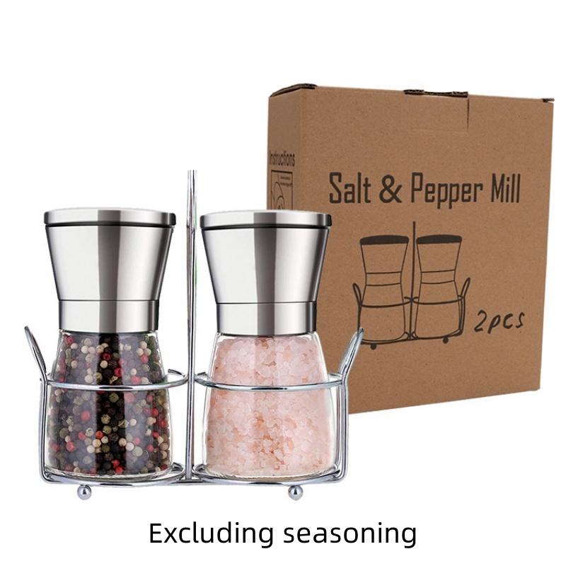 Pepper grinder, Sichuan pepper sea salt glass manual grinding bottle, seasoning bottle set