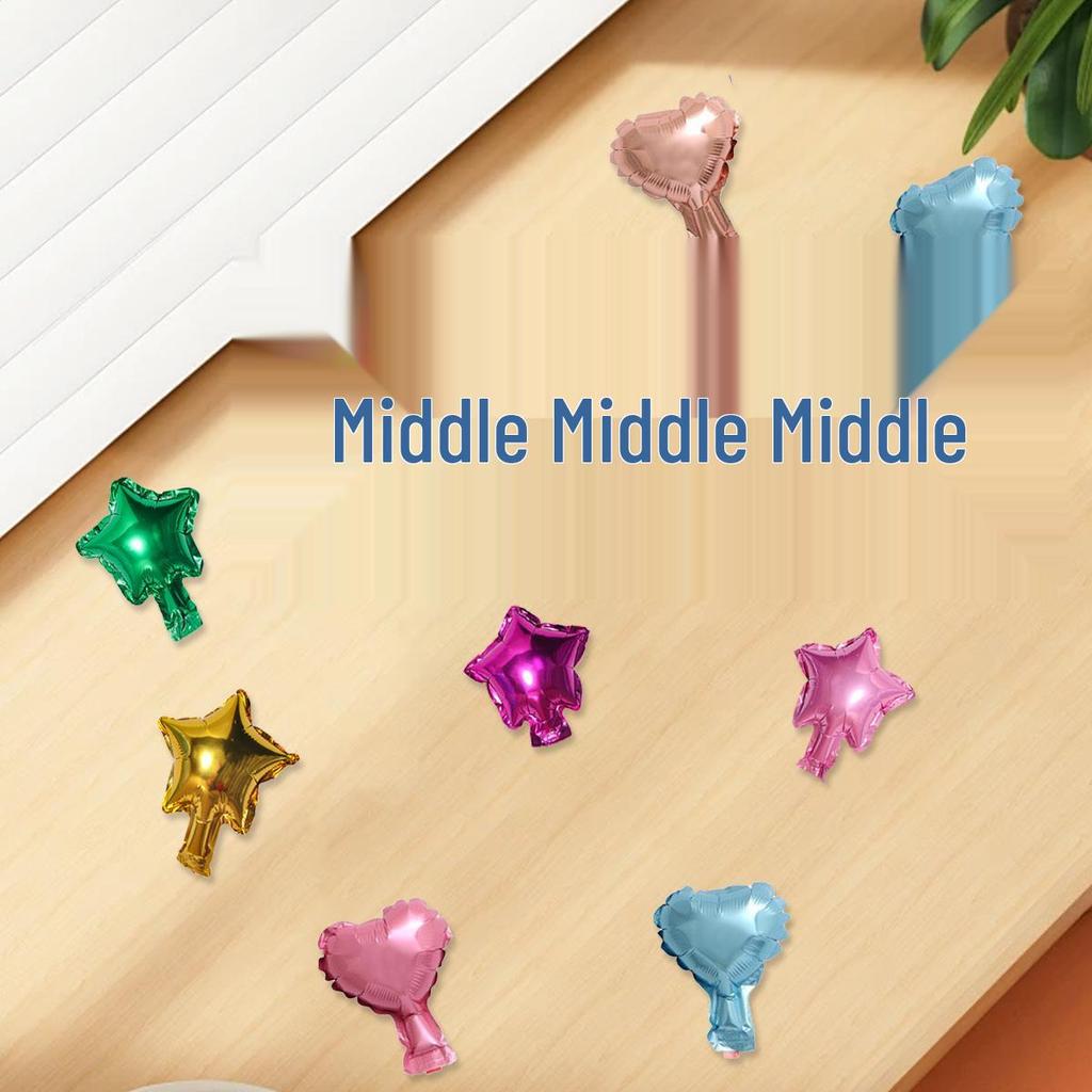 5-Inch Heart & Star Foil Balloons for Birthday Party or Wedding Decorations