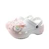 Crocs Classic Platform Clog EVA Pink Rabbit Rise Beach Travel Versatile Fashion Clogs for Men and Women White Pink