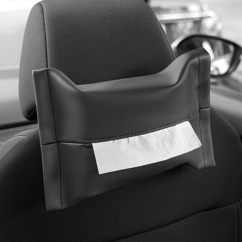 Ultra-Fiber Leather Car Tissue Box: Hanging Armrest or Fixed Interior Tissue Holder