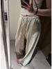 Women's Spring 2026 Ramie Cotton-Linen Wide-Leg Pants with Elastic Waist and Drawstring – Old Money Style, Relaxed Fit