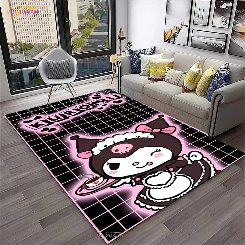 Kuromi Cartoon Anime kawaii Carpet for Living Room Bedroom Cute Rug Kitchen Door Kids Un-slip Floor Mats Alfombra Birthday gift