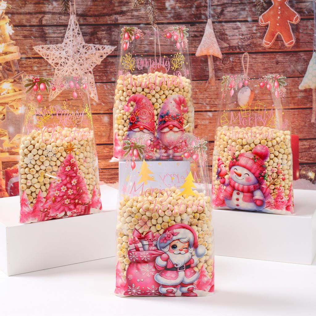 Sacs Cadeaux de Noël Décorations Joyeux Noël pour la Maison 2025 Navidad Natal Xmas Ornement Bonbons Biscuits Sacs Pratiques Nouvel An 2026