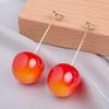 925 Sterling Silver Cherry Long Fashion Earrings - High-End, Versatile & Individual Design