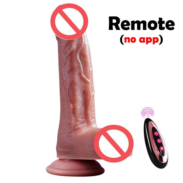 Telescopic Heated Vibrator Vaginal Anal Masturbation Female Male Sex Machine Realistic Rotating Penis Vagina Stimulator Sex Toys