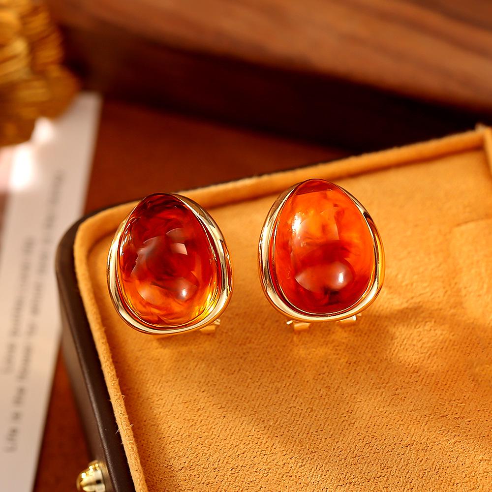 Карамельный цвет Майора Масляные Серьги-Капли - Ретро Высококлассные Осенне-Зимние Модные Аксессуары