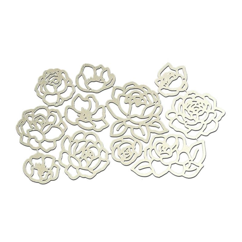 Rose Flower Metal Cutting Dies DIY Stamps Crafts Template Mold Stencils for Embossing Scrapbooking Photo Album X3UC
