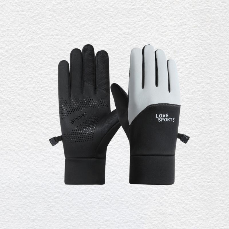 Windproof And Waterproof Outdoor Gloves Touch Screen Thumb And Index Finger Fingertips Warm Gloves For Running Cycling
