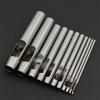 10pcs Leather Punch Hollow Set Hole Craft Set Hollow Puncher Belt Leathercraft Punch Leather Tool