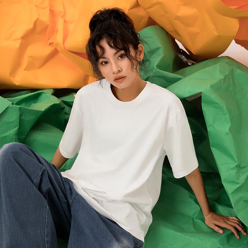 GENIOLAMODE Unisex Baumwoll-T-Shirt mit kurzem Ärmel und Happy Girl Aufdruck