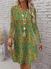 Spring Autumn Women Dress Casual Long Sleeve O-neck 3D Print Loose A-Line Dress Oversized Home Wear Robe