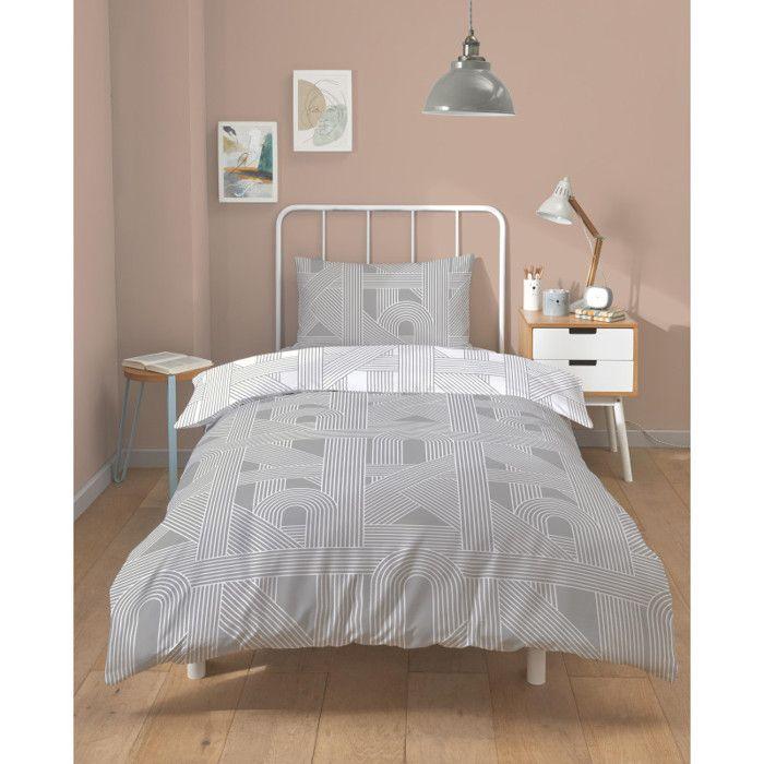 Parure de couette "Frey" toutes dimensions 100% Coton / 57 Fils/cm² - Parure de couette 140 x 200 cm + 1 Taie d'oreiller 63 x 63 cm