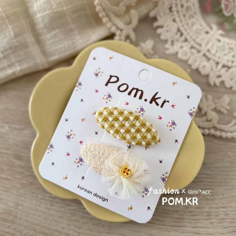 Plaid & Solid Color Korean Hair Bows - Girls' BB Clips and Hairpins
