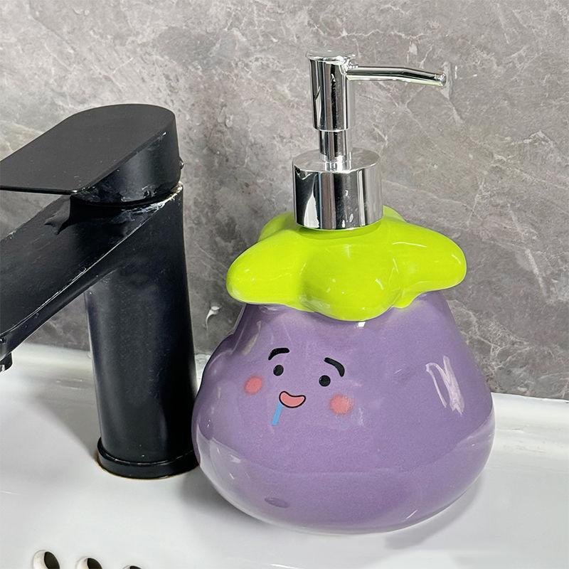 Eggplant Shaped Ceramic Soap Box With Drainage Design Cute Bathroom Decor Practical Soap Holder For Sink Countertop
