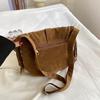 Suede Small Vintage Crossbody Bag With Tassel Details For Women Casual Outings