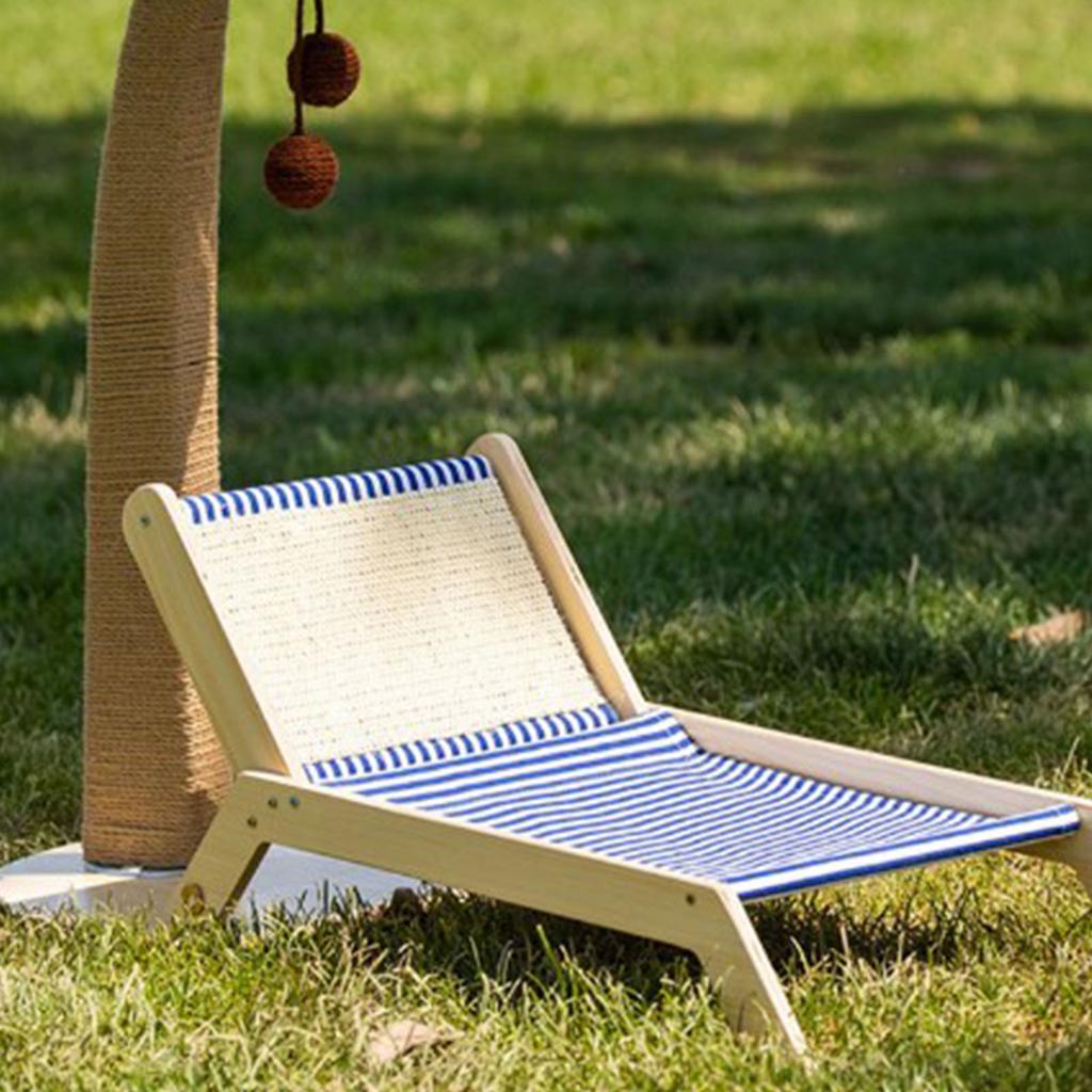 Cat Beach Chair Summer All Seasons Elevated Cat Bed with Sisal Scratcher for Outdoor Indoor Beach Chair