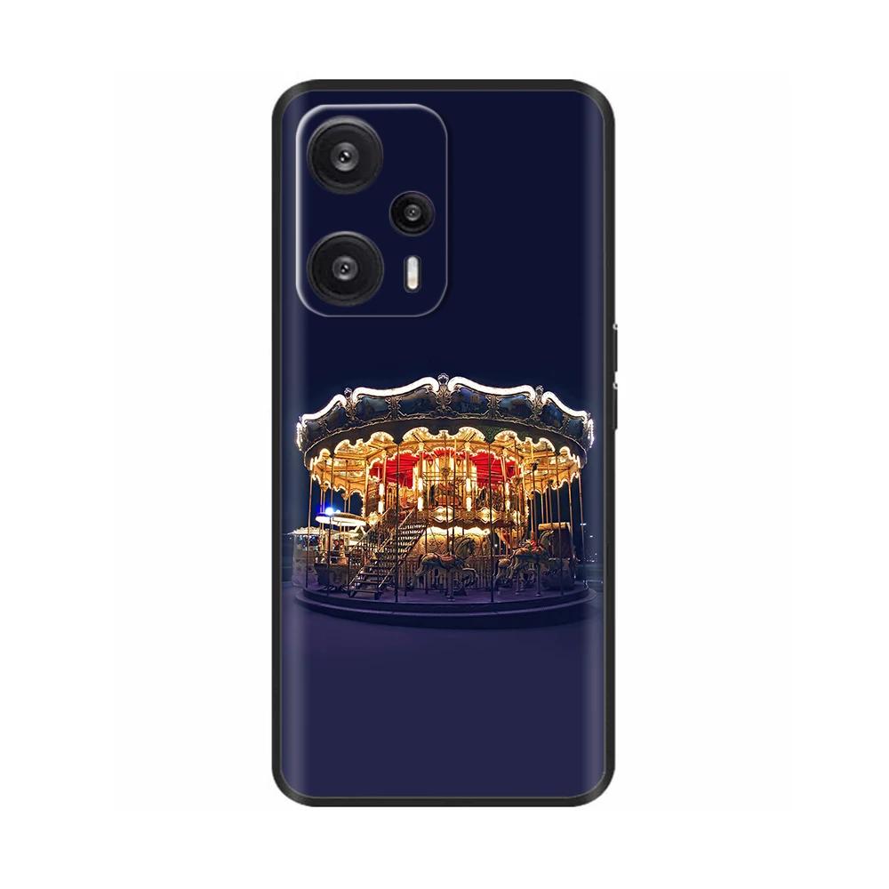 Black Silicone Case For Xiaomi Poco F5 Case For Poco F5 Pro Printed Phone Cover for Xiaomi Poco F5 5G PocoF5 Shockproof Shell