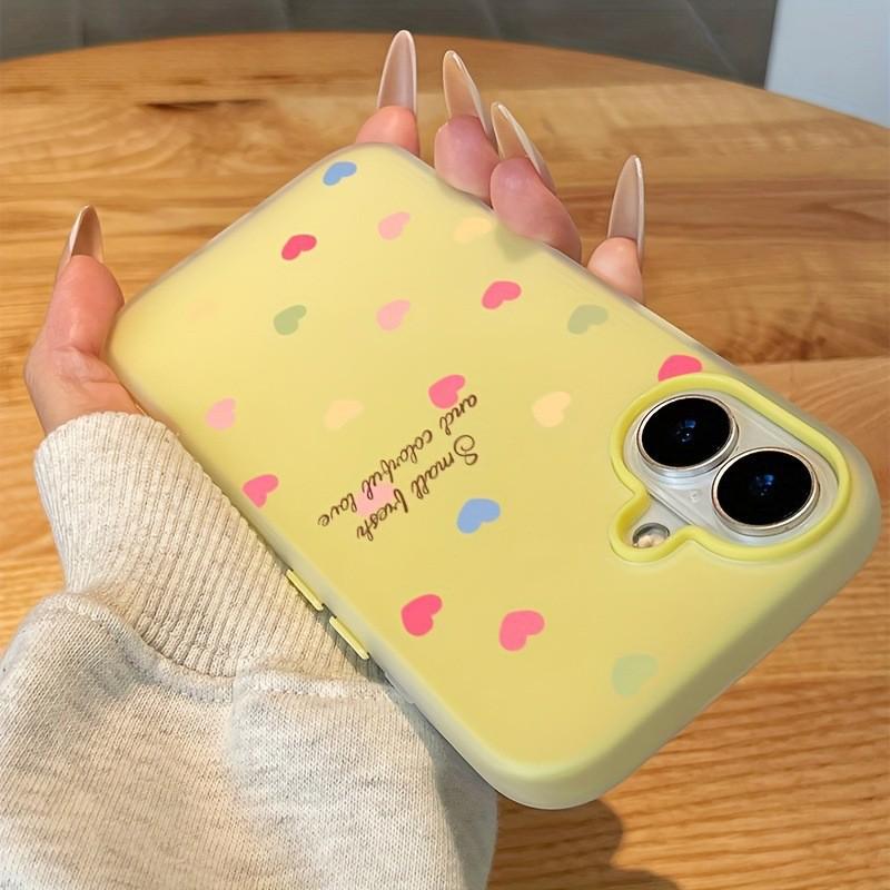 

English Love Heart Jelly Dual Phone Case for Apple iPhone 12/13/15/16/17 - Drop-Proof Design for Women iPhone 16
