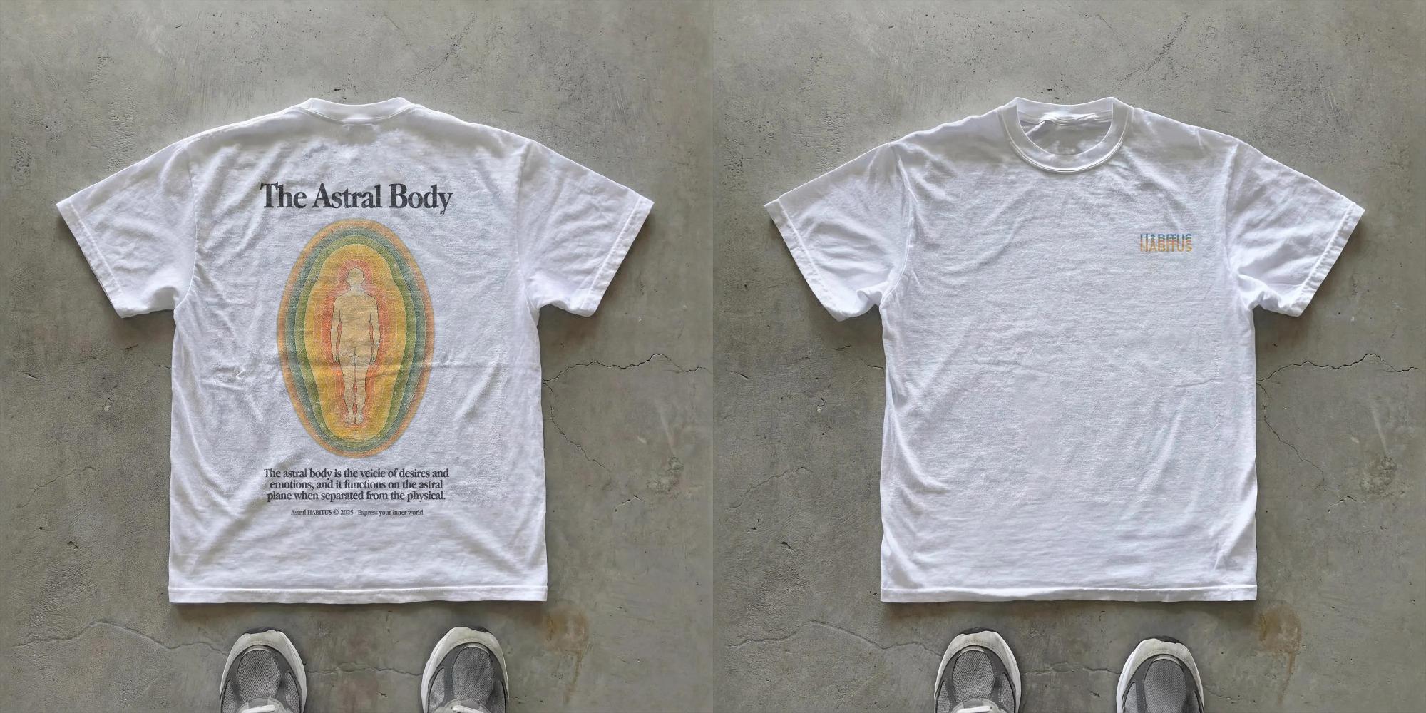 Astral Body TShirt Spiritual Energy Graphic Tee Astral Cosmic Art Streetwear Shirt Clothing Graphic Short Sleeve Unisex Women L