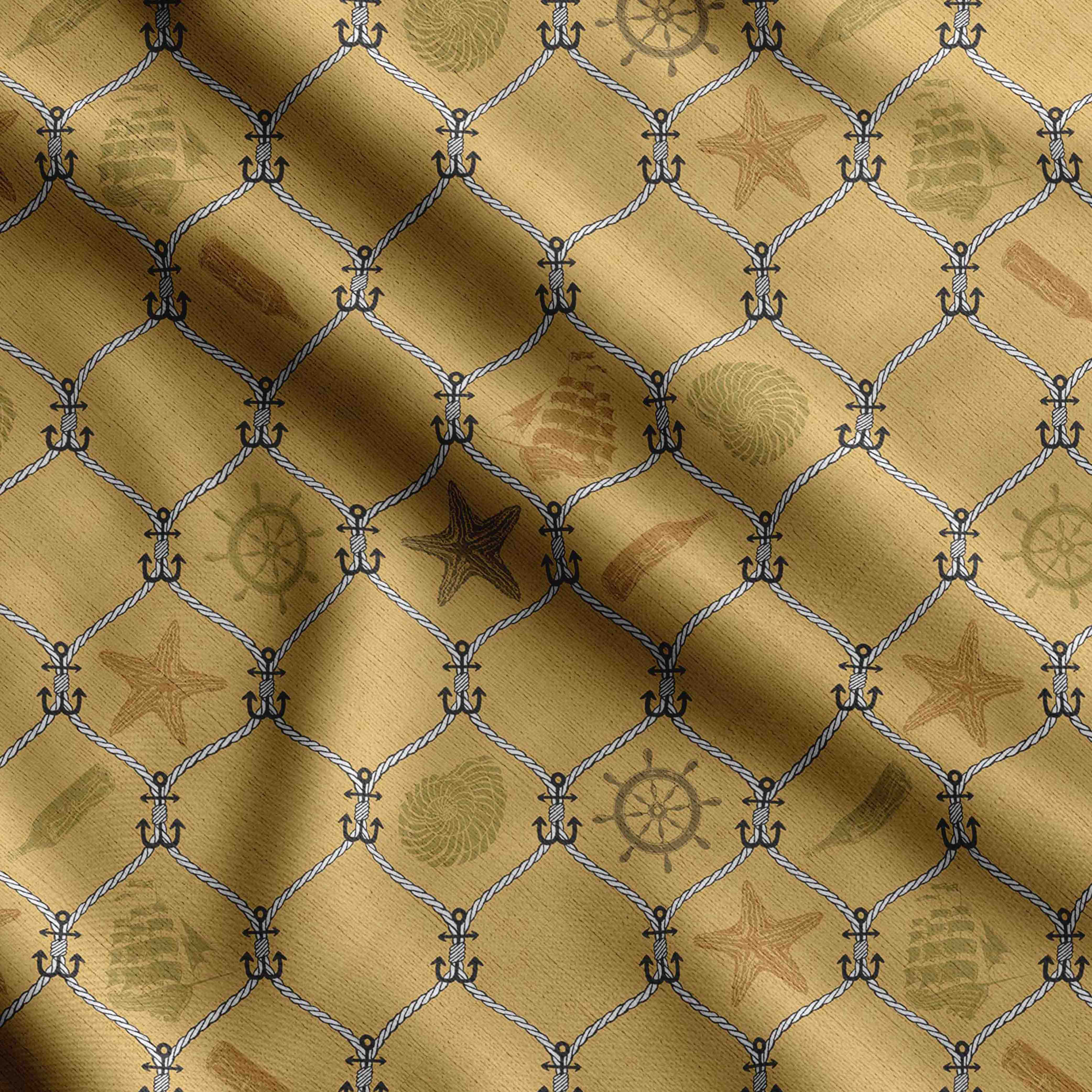 

Soimoi Sea Shell Print, Cotton Cambric, Quilting Fabric Prod by The Yard 42 Inch Wide, Medium Weight Cotton Fabric, швейні приналежності, Blue & 42 Inch Wide - Cotton Cambric коричневий