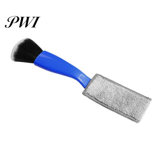 Car Cleaning Brush 2-in-1 Soft Bristles Portable Efficient Pen-holding Feel Anti-deform Arced Handle Comfortable Grip Center Of Gravity