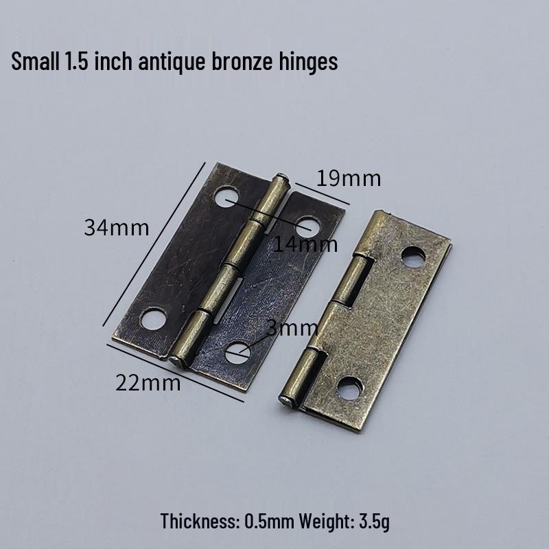 Flat Crown Hinges in Gold, Silver, Antique Bronze - Available in 1.5, 2, 3, & 4-inch Sizes