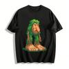 Retro Pixel Style Waldriese Aufdruck Lässiges T-Shirt Reines Baumwoll-T-Shirt