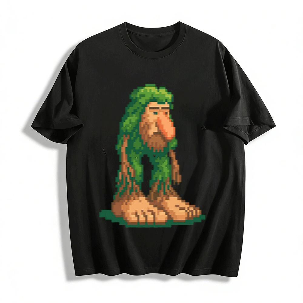 

Retro Pixel Style Forest Giant Print Casual T-Shirt Pure cotton T-shirt XXS