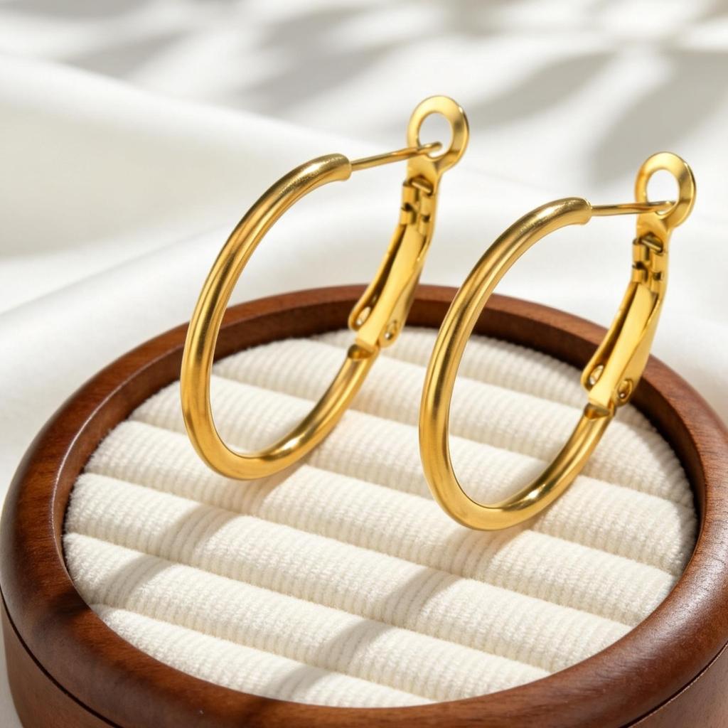 Minimalist Round Hoop Earrings for Women Stainless Steel Geometric Earrings Hip Pop Fashion Jewelry Gift