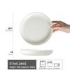 Cream-Colored Minimalist Ceramic Tableware: Deep, Round Plates for Vegetables, Dinner, and Salads.