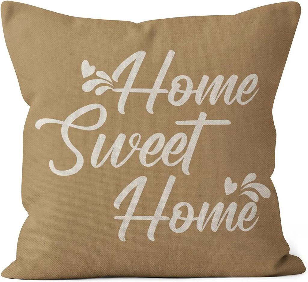 Light Brown Leaf Geometric Linen Cushion Cover for Car Living Room Sofa Bedroom Home Decor, 40x40 45x45 50x50 60x60 Pillowcase