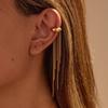 Vintage Edelstahl C-Form Ohr Manschette 18K Gold Vergoldet Ohne Piercing Ohrringe Dicke Zirkonia Stecker Ohrringe Damen