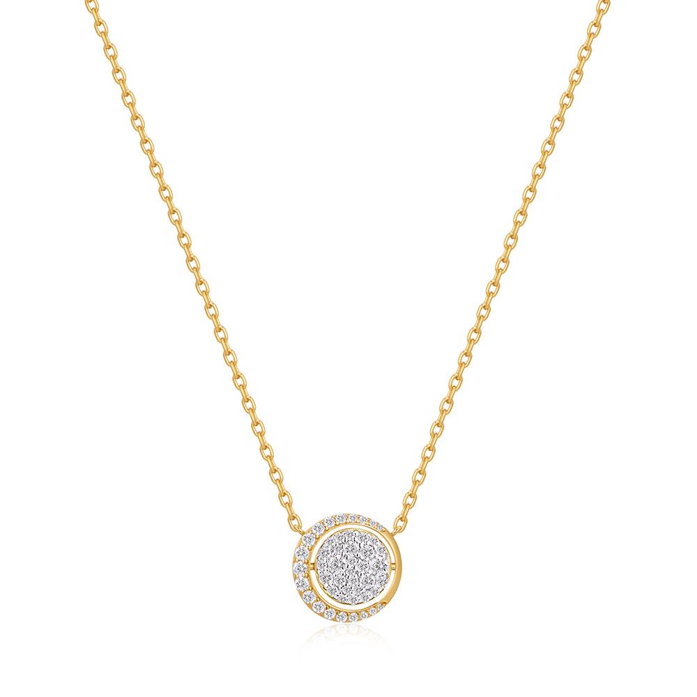 Ania Haie Gold Reversible Pavé Moon Evil Eye 925 Silver Necklace N075-04G