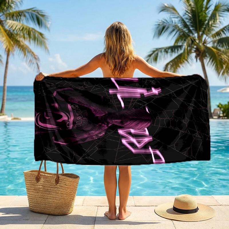 Neon Style Lil Peep Fashion Beach Towel: Ideal for Summer Adventures Soft, absorbent and quick drying suitable for swimming and bathing