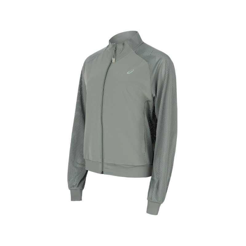 ASICS Short Breathable Moisture-Wicking Quick-Dry Jacket Women jackets Gray-Green 2042A364-425