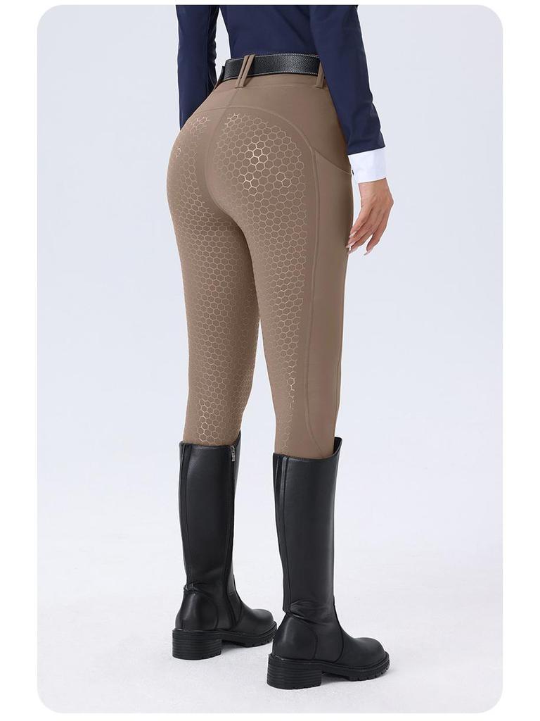 Damen Reithose mit hohem Bund, Silikonvollbesatz, rutschfest, abriebfest, elastischer Passform und Taschen.