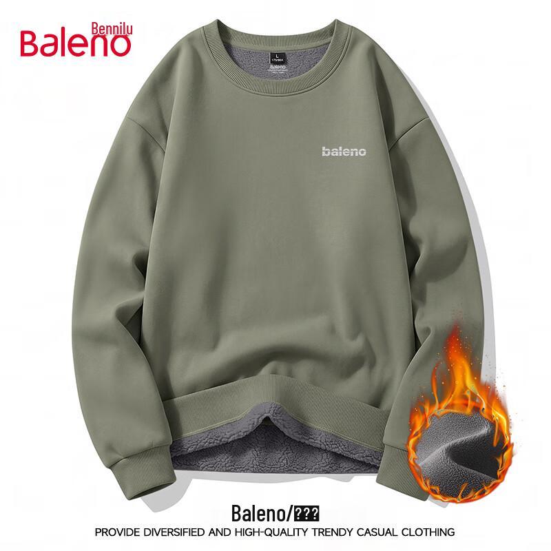 Baleno Men's Winter Fleece-Lined Crewneck Sweatshirt