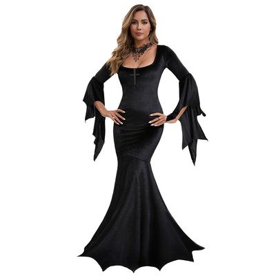 Halloween Fledermaus Hexe, Dunkelgothisch, Hexe Vampir Make-up Geist Brautkleid Bühnenkostüm