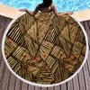 Marble Geometric Pattern Round Beach Towel, Soft Yoga Meditation Mat Picnic Rug Microfiber Lightweight Beach Towels for Boy Girl
