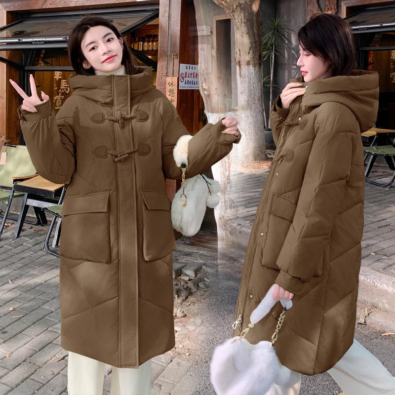 Korean Version Thickened Bread Clothes Down Cotton-padded Clothes Women's Loose Winter Jacket Medium and Long Knee-padded Jacket