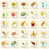 48PCS Food Cognition Flash Cards Children's Early Education Burger Cake Recognition Paper Card English Learning Educational Toys